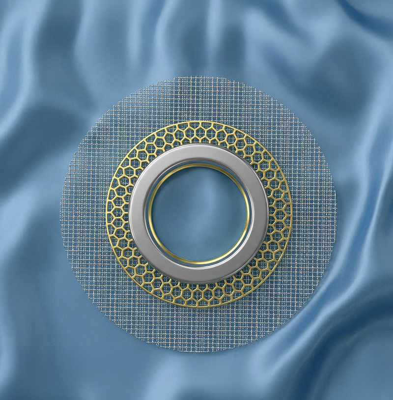 TIES Port implant render with titanium mesh
